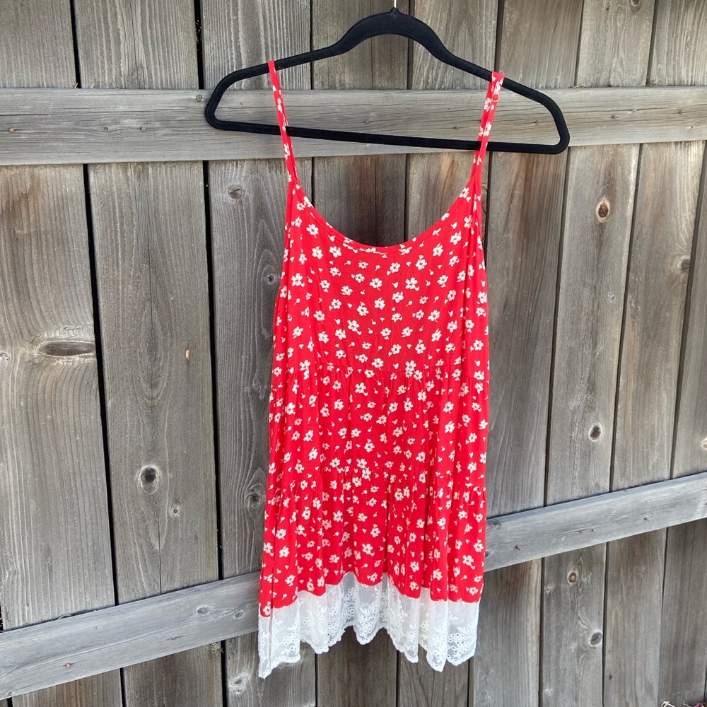 Red Floral Dress w/ Strappy Back